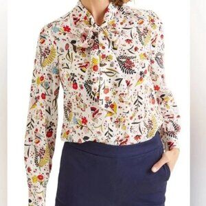 Boden Thelma Blouse Size US 18 Bird Flower